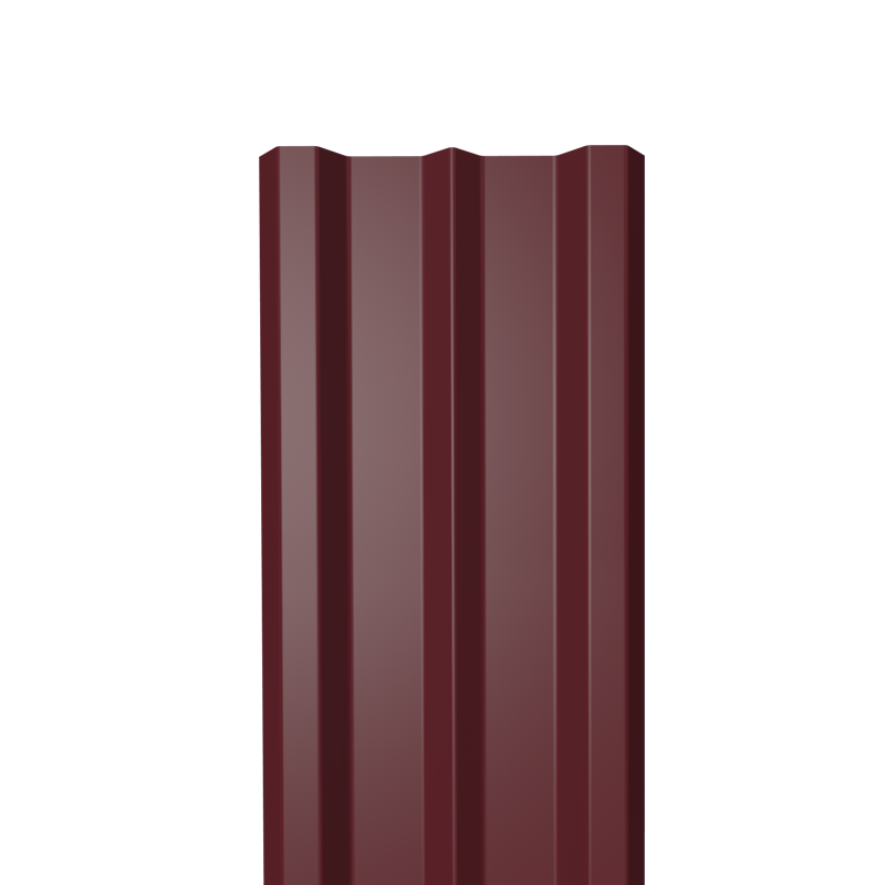   Таврос Металлический штакетник Гладкий полиэстер RAL 3005 (Красное вино) 3000*100*0,5 двухсторонний Прямой