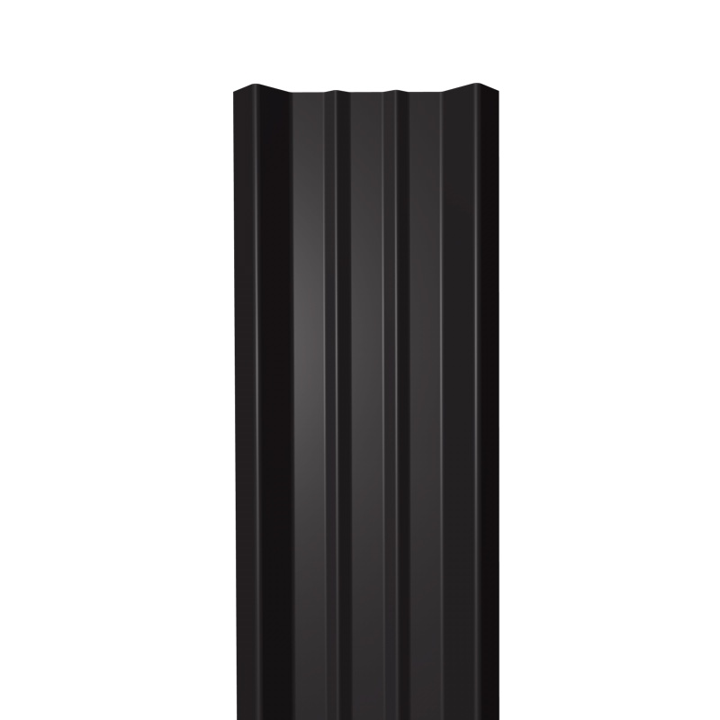   Таврос Металлический штакетник Гладкий полиэстер RAL 9005 (Глубокий черный) 2000*69*0,5 односторонний Прямой