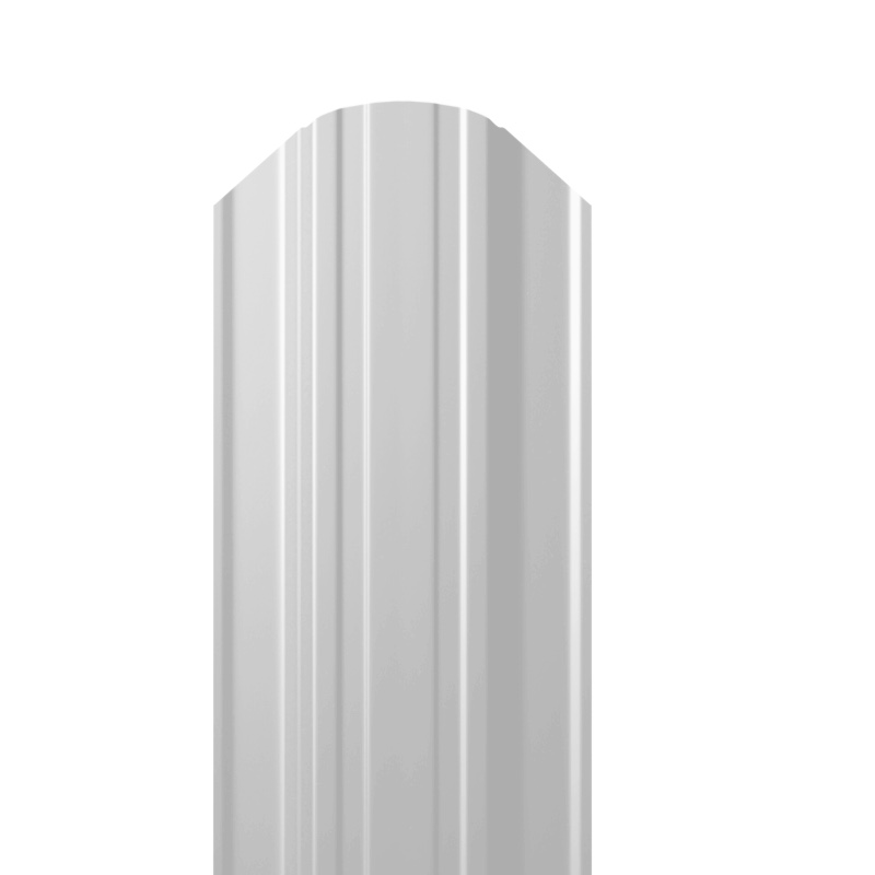 Металлический штакетник Гладкий полиэстер RAL 9003 (Белый) 1800*118*0,5 односторонний Полукруглый квадратный завальцованный