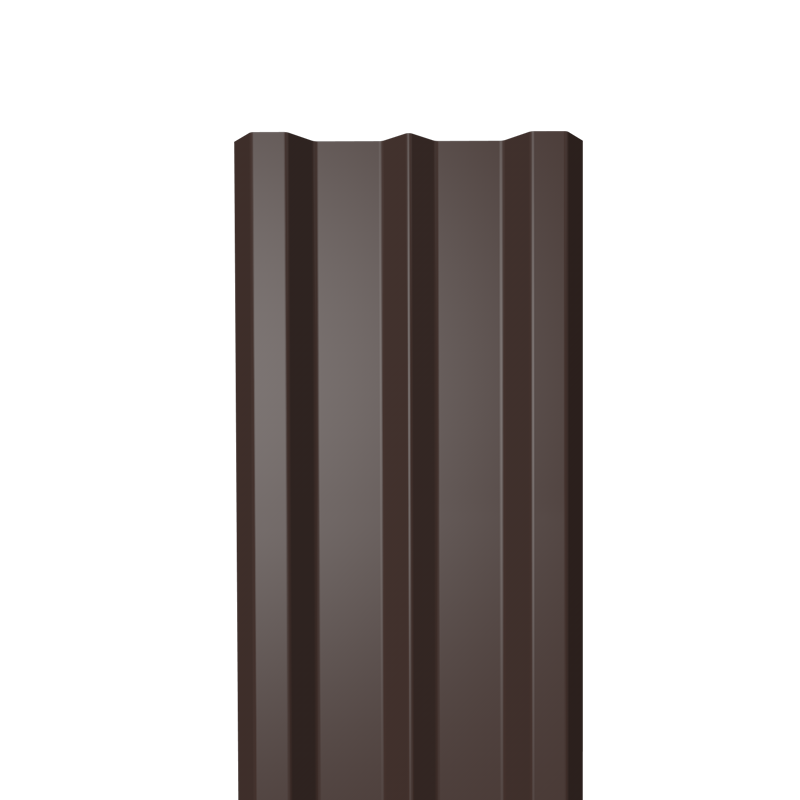  Металлический штакетник Гладкий полиэстер RAL 8017 (Шоколадно-коричневый) 2000*100*0,45 двухсторонний Прямой