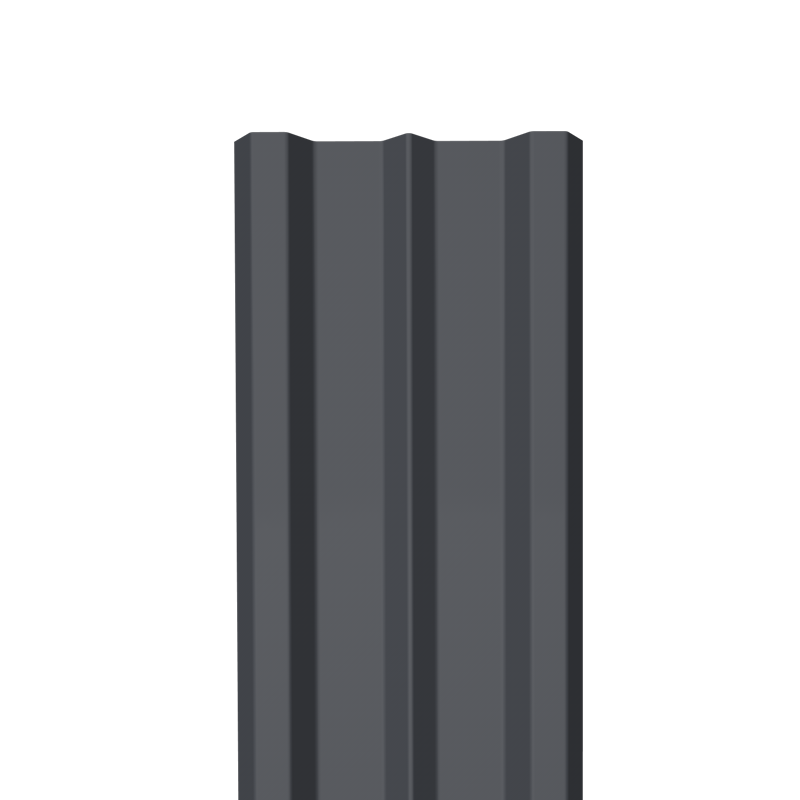   Таврос Металлический штакетник Гладкий полиэстер RAL 7024 (Мокрый асфальт) 3000*100*0,45 односторонний Прямой