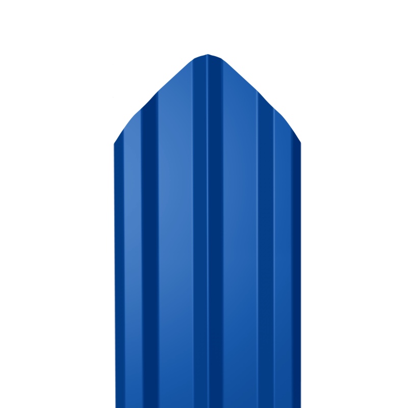   Таврос Металлический штакетник Гладкий полиэстер RAL 5005 (Синий) 1800*100*0,45 односторонний Фигурный