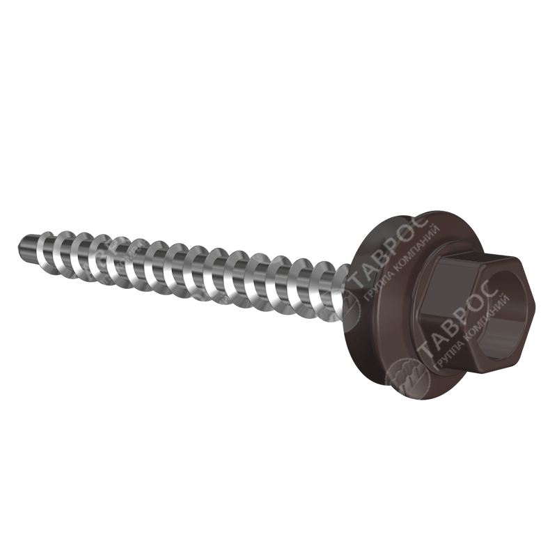  Саморезы Гладкий полиэстер RAL 8017 (Шоколадно-коричневый) 50*4 для кровли