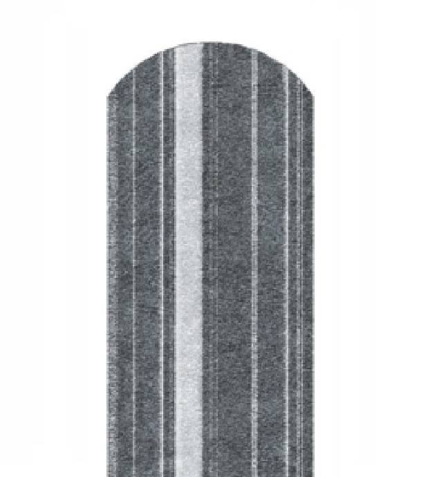   Таврос Металлический штакетник Текстурированный полиэстер RAL 7024 (Мокрый асфальт) 1800*105*0,5 односторонний Полукруглый завальцованный