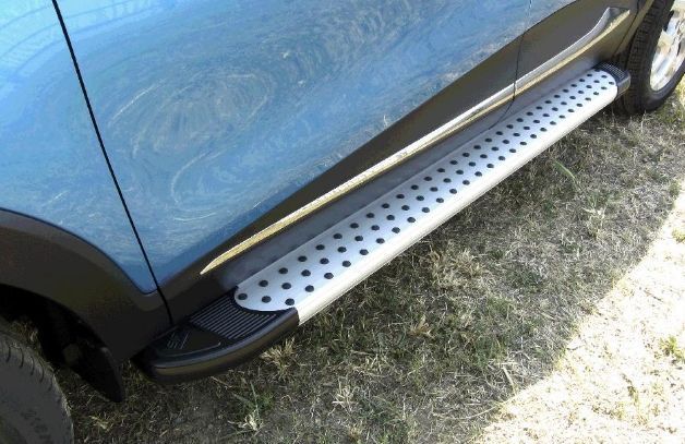 Пороги алюминиевые "Standart Silver" 1700 серебристые для Renault Kaptur 2016 -
