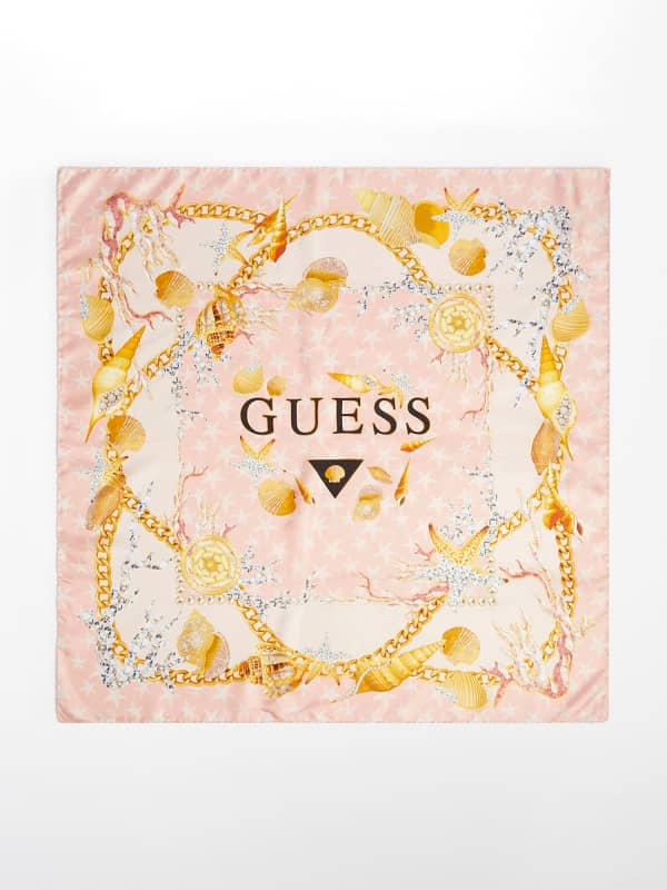 guess,proshlye-kollektsii,zhenshchiny,aksessuary Платок Принт Море И Буквенный Логотип