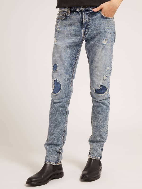 guess,proshlye-kollektsii,muzhchiny,dzhinsy  Guess Джинсы-Скинни С Потертостями