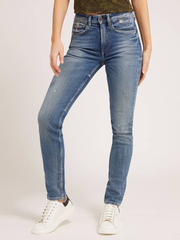 guess,proshlye-kollektsii,zhenshchiny,dzhinsy  Guess Брюки Кроя Суперстретч