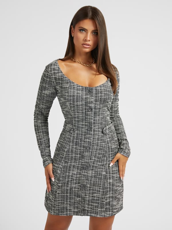 guess,proshlye-kollektsii,zhenshchiny,platya Твидовое Платье