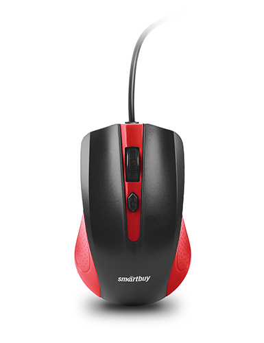Мышь проводная SmartBuy ONE, 1600dpi, оптическая светодиодная, USB, черный/красный (SBM-352-RK)