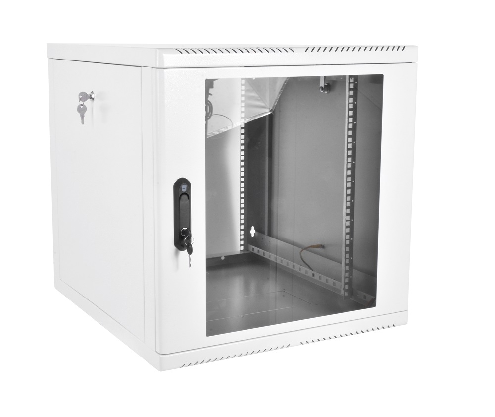 Шкаф телекоммуникационный настенный 12U 600x520 мм, стекло, серый, разборный, ЦМО ШРН-М ШРН-М-12.500 (30144247403)