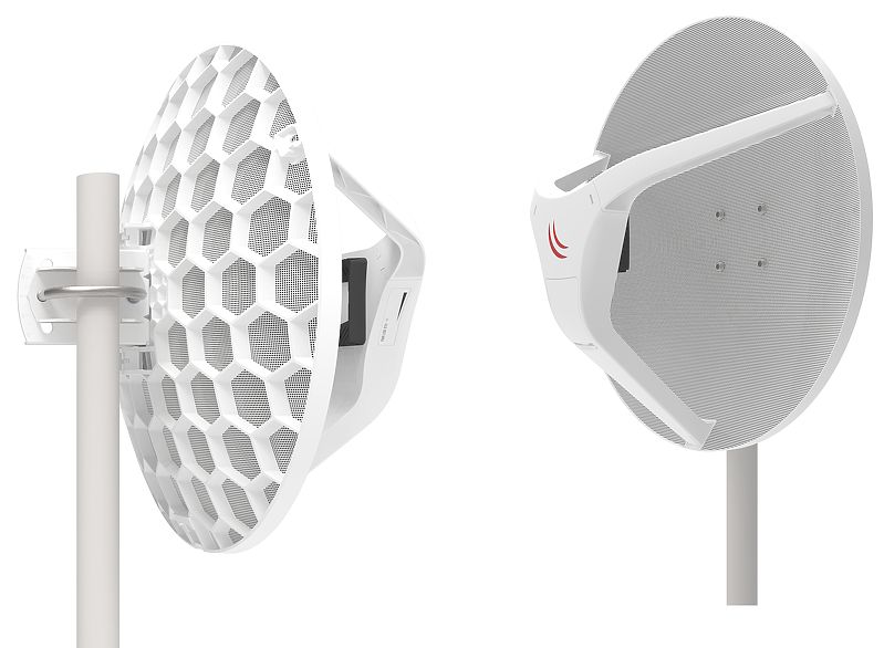 Мост MikroTik Wireless Wire Dish, LAN: 1x1 Гбит/с, 802.11a/b/g/n/ac/ad, PoE, комплект 2шт. (RBLHGG-60adkit)