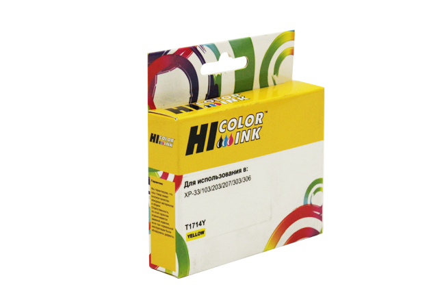 Картридж Hi-Black T17144A10 для Epson XP-33/103/203/207/306/406, желтый