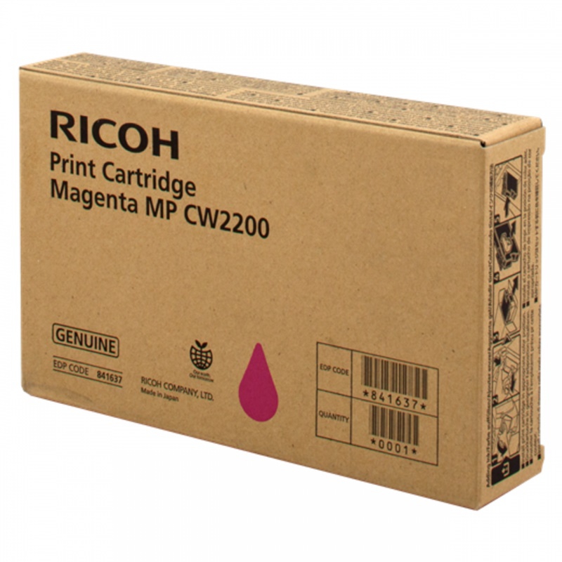 Картридж струйный Ricoh MP CW2200 (841637), пурпурный, оригинальный, объем 100 мл, ресурс 461 страниц для Ricoh MP CW2200SP/CW2201SP