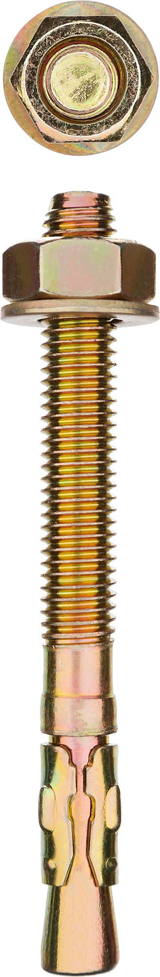 Анкер клиновой с гайкой, с шайбой 1.2 см x 11.5 см (M12), сталь, 25 шт., ЗУБР (302032-12-115)