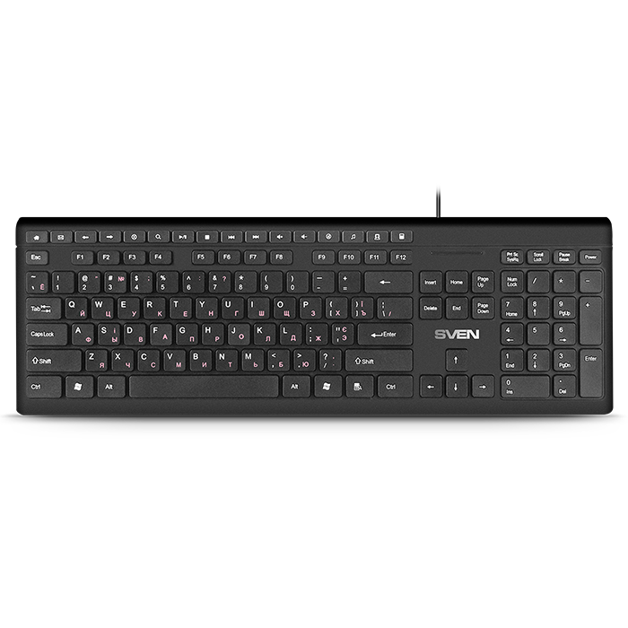 Клавиатура проводная Sven KB-S307M, мембранная, USB, черный (SV-018269)