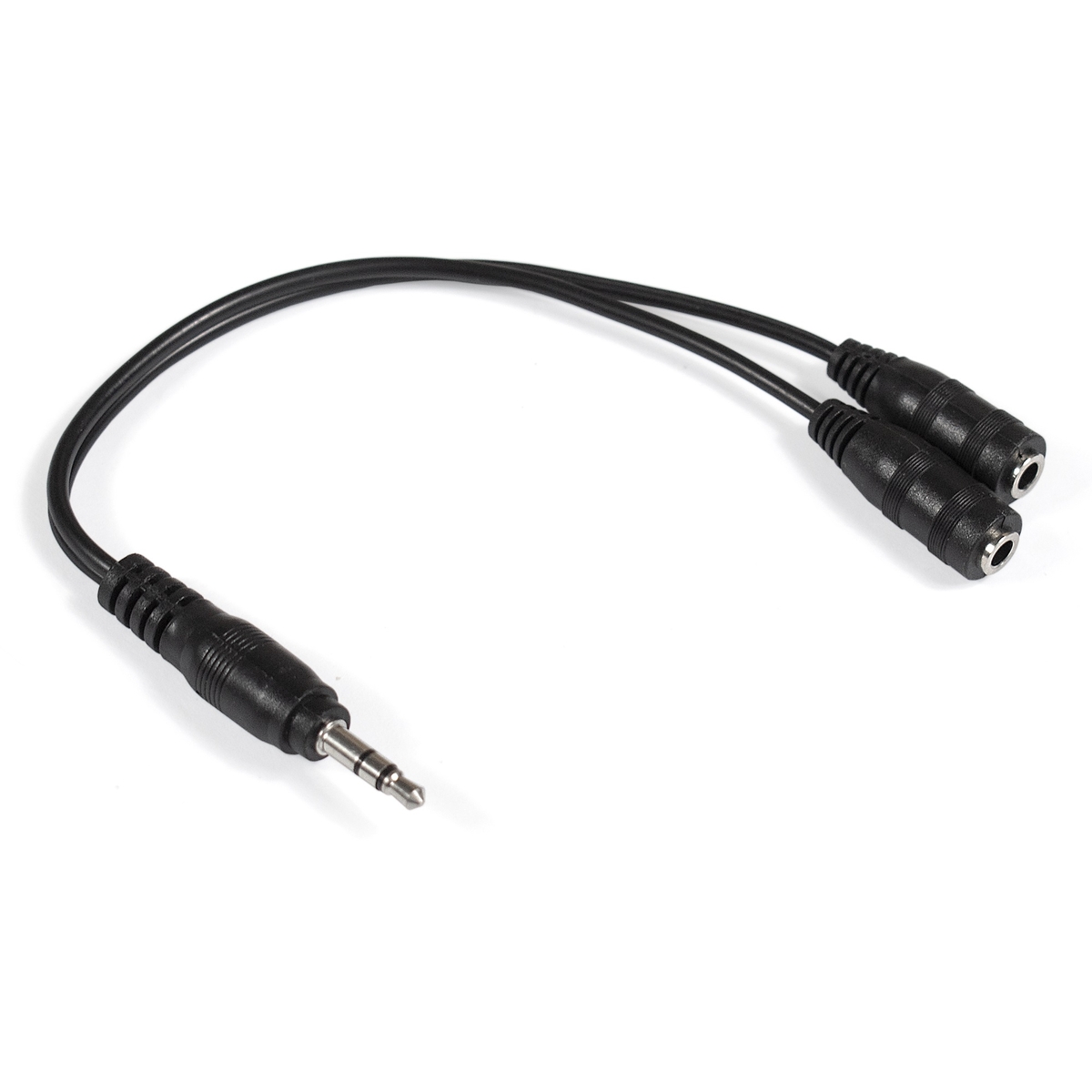 Кабель-разветвитетель Jack 3.5mm(M)-2xJack 3.5mm(F), 30см, черный Exegate EX-CCA-415-0.3 (EX284946RUS)