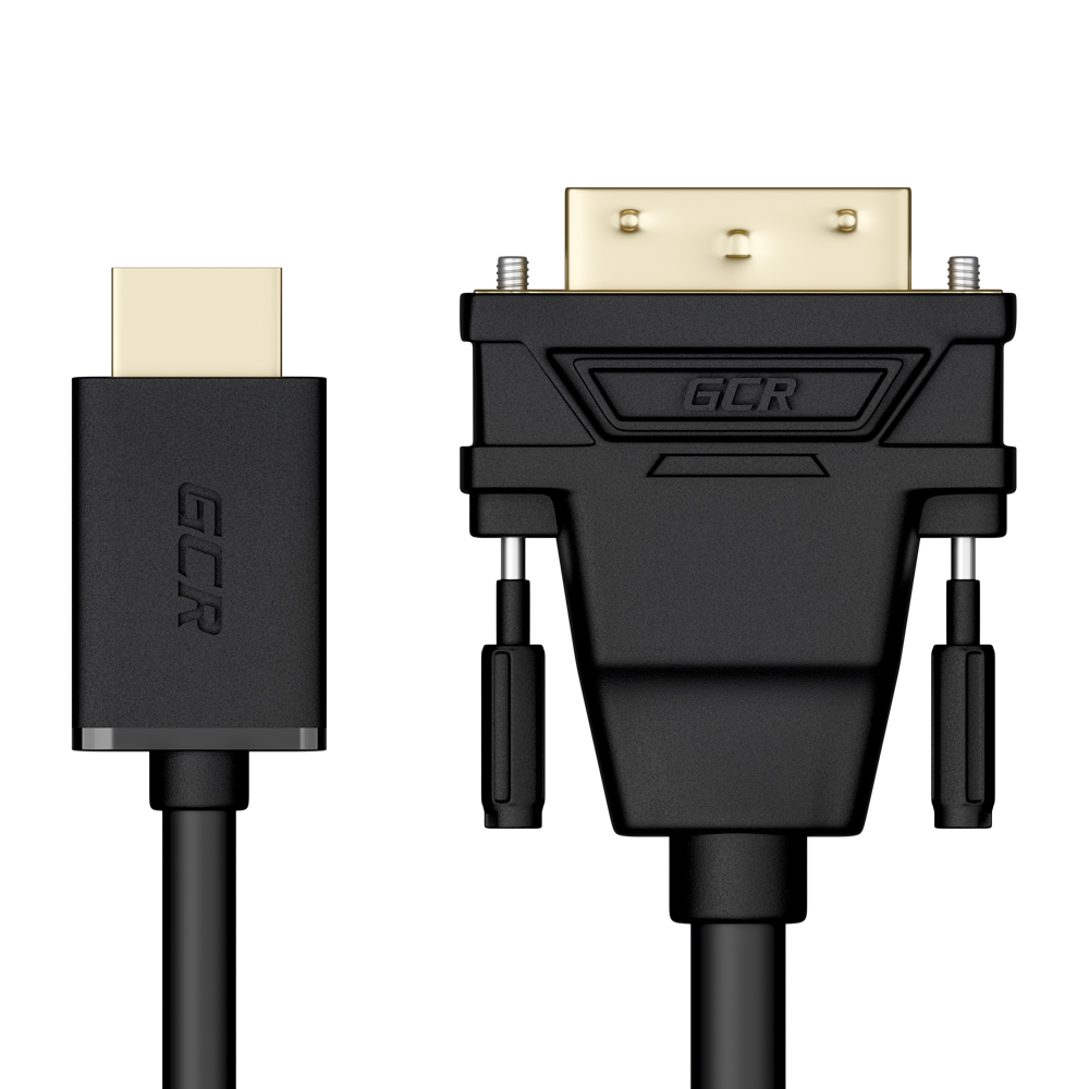 Кабель HDMI(19M)-DVI(25M) Dual Link, экранированный, 10 м, черный Greenconnect
