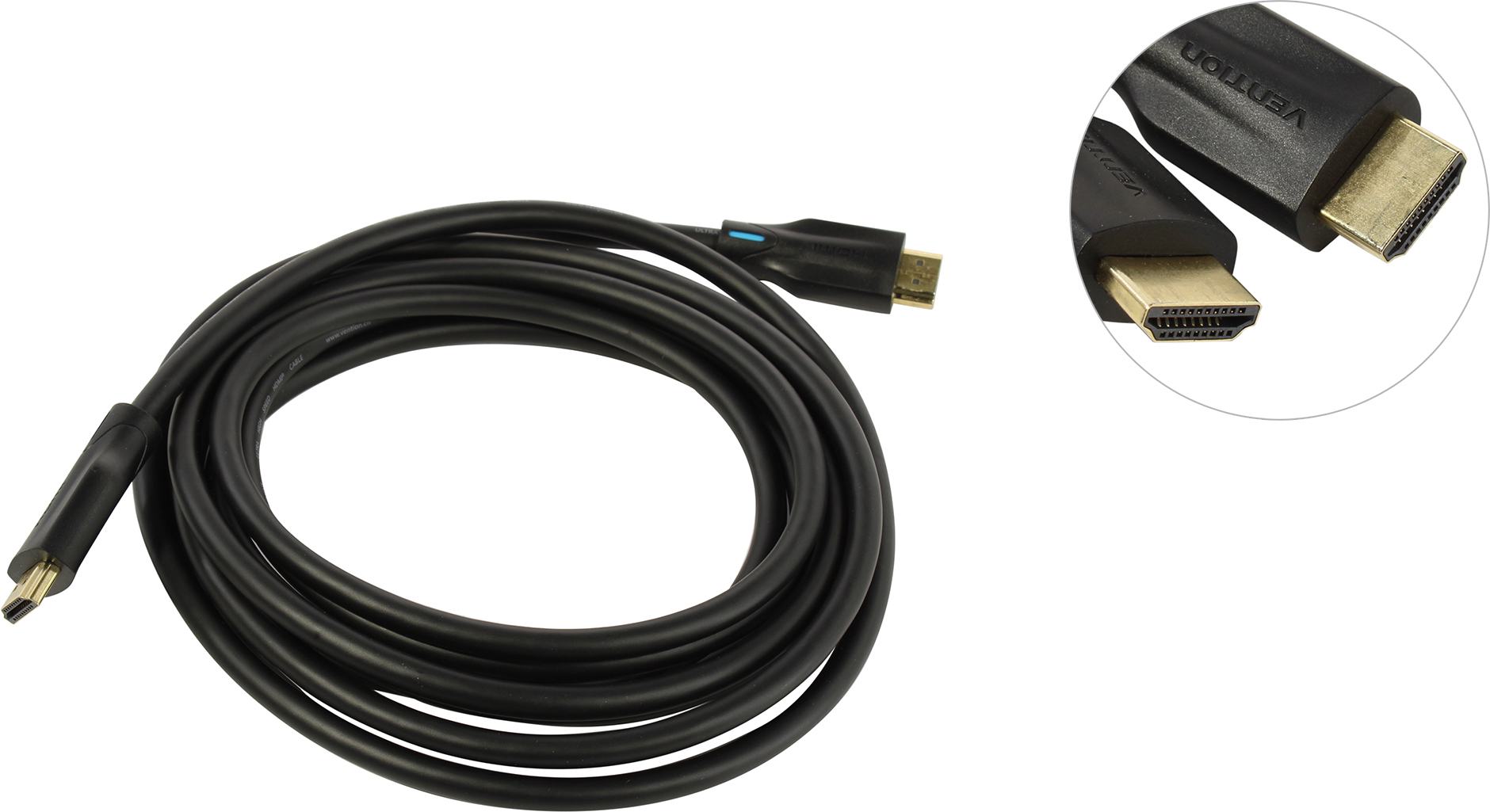 Кабель HDMI(19M)-HDMI(19M) v2.1 4K, 8K, 3 м, черный Vention (AANBI)