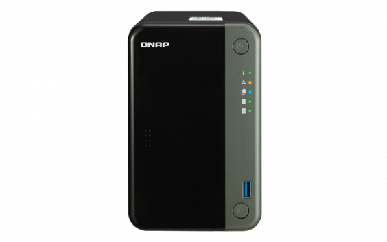 Сетевой накопитель (NAS) QNAP TS-253D-4G, слоты 2x2.5/3.5 SATA2/3, 2x2.5Гбит/c, HDMI, 2xUSB 3.X, Intel Celeron J4125/4x2.7GHz, DDR4 SODIMM 4Gb, 65W, (TS-253D-4G)