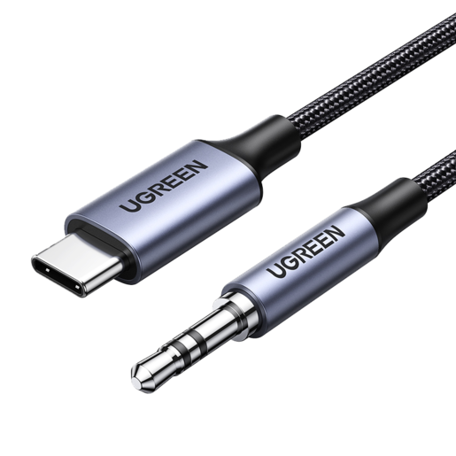 Переходник (адаптер) USB 2.0 Type-C(m)-Jack 3.5 мм(m), 1м, черный UGREEN CM450 ( 20192)