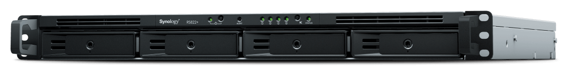 Сетевой накопитель (NAS) Synology RackStation RS822RP+, слоты 4x2.5/3.5 SATA3, 4x1 Гбит/с, 2xUSB 3.X, AMD Ryzen V1500B/4x2.2GHz, DDR4 SODIMM 2Gb, 150W, 1U, (RS822RP+)