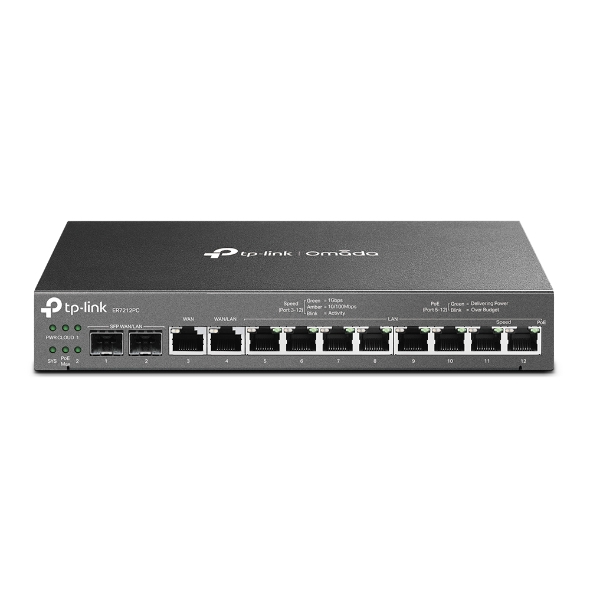 Маршрутизатор TP-Link ER7212PC, LAN: 8x1 Гбит/с, WAN 4x1 Гбит/с, кол-во SFP/uplink: SFP 2x1 Гбит/с (ER7212PC)