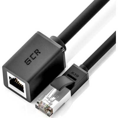 Патч-корд удлинитель FTP кат.6, 1.5м, RJ45-RJ45, черный, CU, экранированный, Greenconnect (GCR) (GCR-51798)