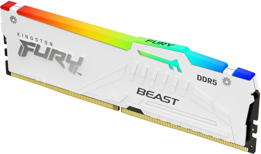 Память DDR5 DIMM 32Gb, 5600MHz, CL36, 1.35V, Kingston, FURY Beast White RGB (KF556C36BWEA-32) Retail