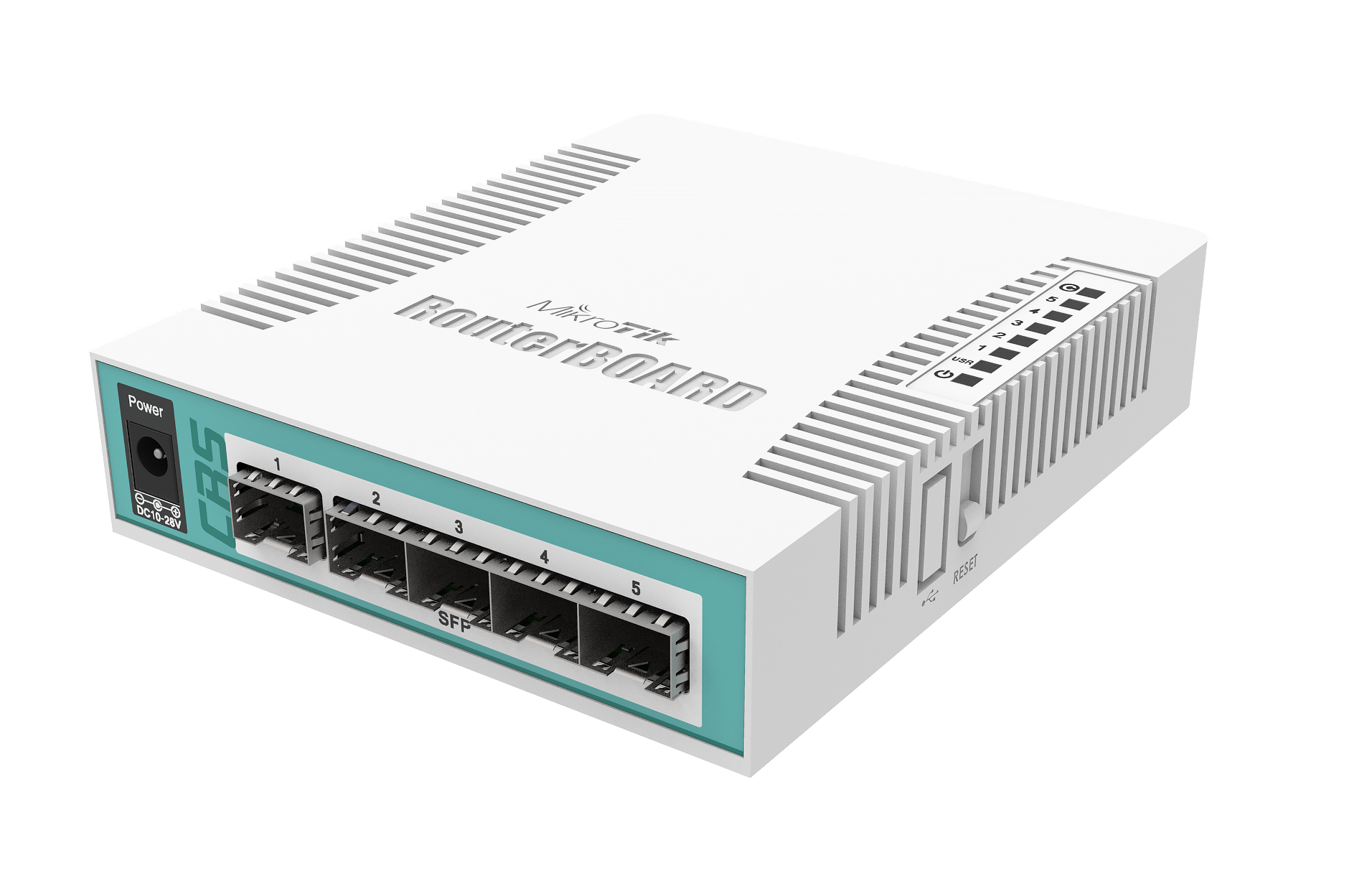 Коммутатор MikroTik Cloud Router Switch CRS106-1C-5S, управляемый, кол-во портов:, combo RJ-45/SFP 1x1, кол-во SFP/uplink: SFP 5x1 Гбит/с (CRS106-1C-5S)