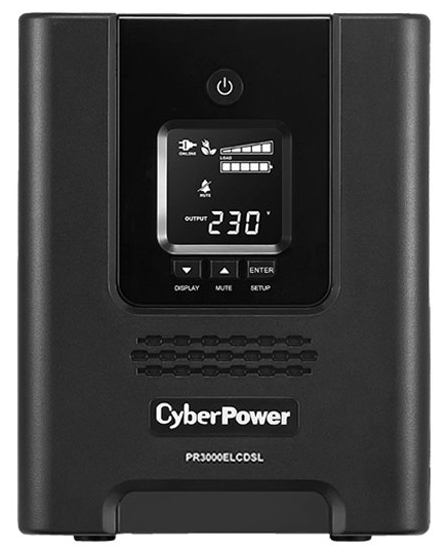 ИБП CyberPower PR3000ELCDSL, 3000 В·А, 2.7 кВт, IEC, розеток - 9, USB, черный