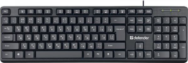 Клавиатура проводная Defender Daily HB-162 RU, мембранная, USB, черный (45162)