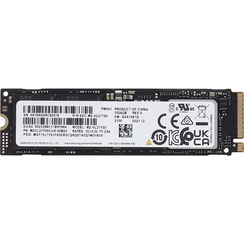 Твердотельный накопитель (SSD) Samsung 1Tb PM9A1, 2280, M.2, NVMe (MZVL21T0HCLR-00B00)