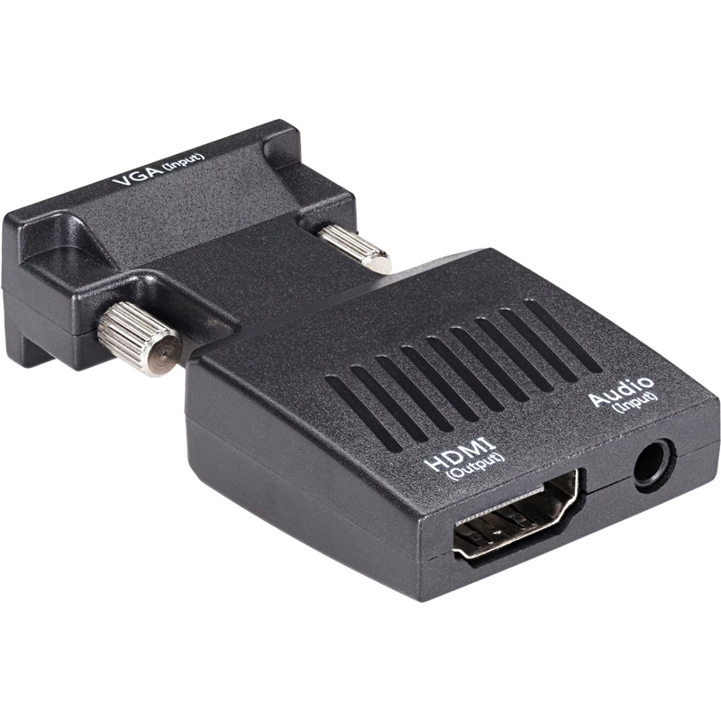 Переходник (адаптер) VGA(15M)+audio+microUSB-HDMI(19F), 5 см, черный VCOM (CA337A)