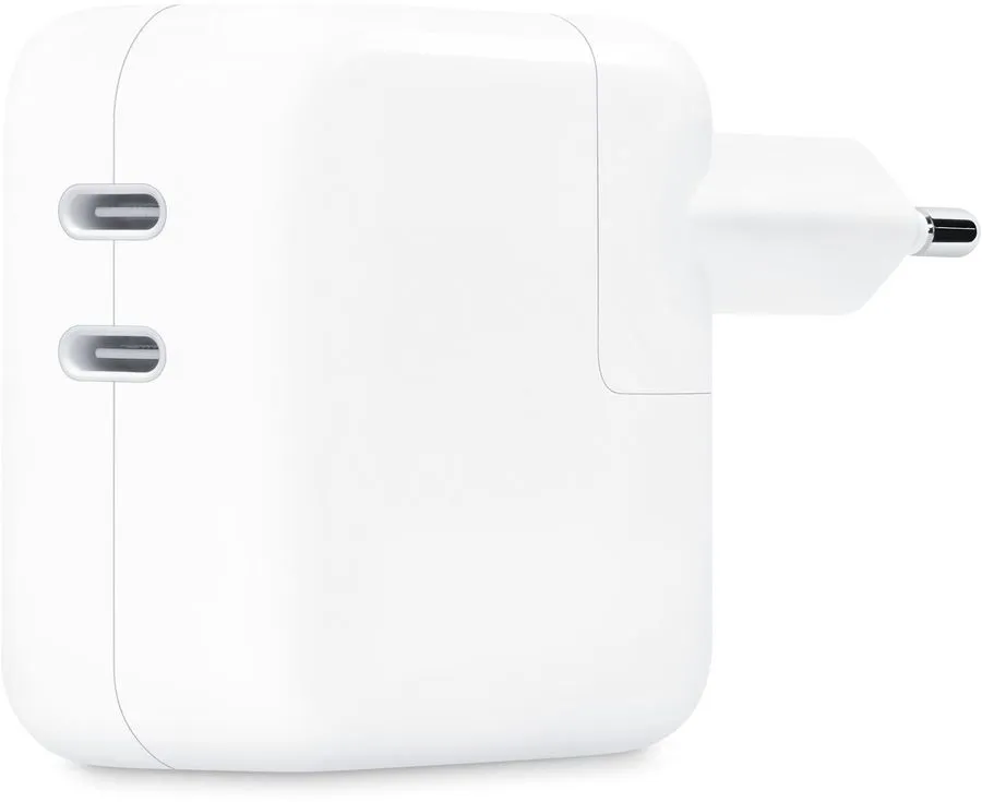 Сетевое зарядное устройство Apple 35 Вт, 2xUSB type-C, Quick Charge, PD, белый (MNWP3ZM/A)