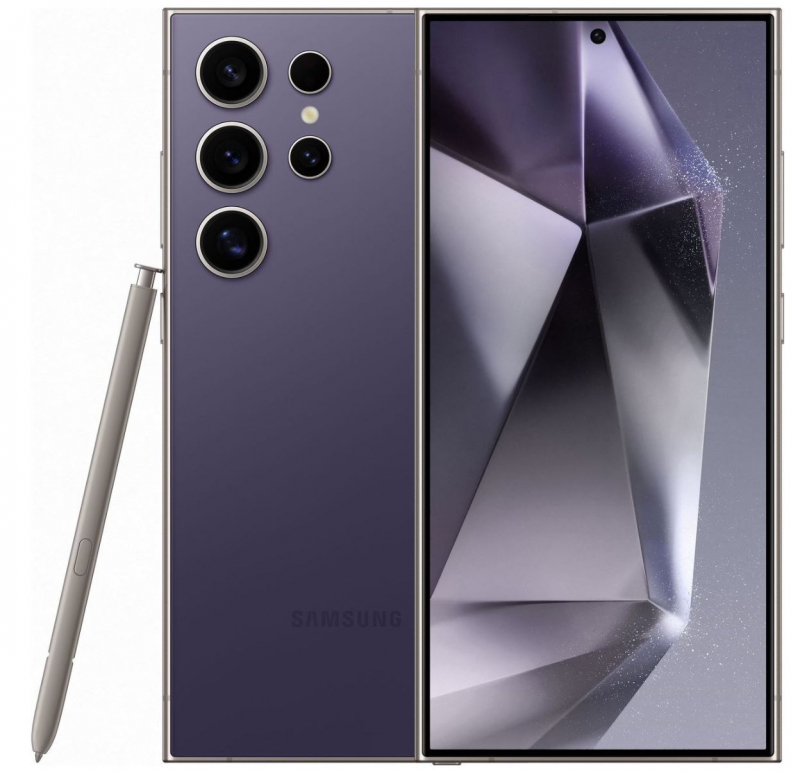Смартфон Samsung Galaxy S24 Ultra, 6.8 3120x1440 Dynamic AMOLED 2X, Qualcomm Snapdragon 8 Gen 3, 12Gb RAM, 256Gb, 3G/4G/5G, NFC, Wi-Fi, BT, 4xCam, 2-Sim, 5000 мА⋅ч, USB Type-C, Android 14, фиолетовый (SM-S928BZVGCAU)