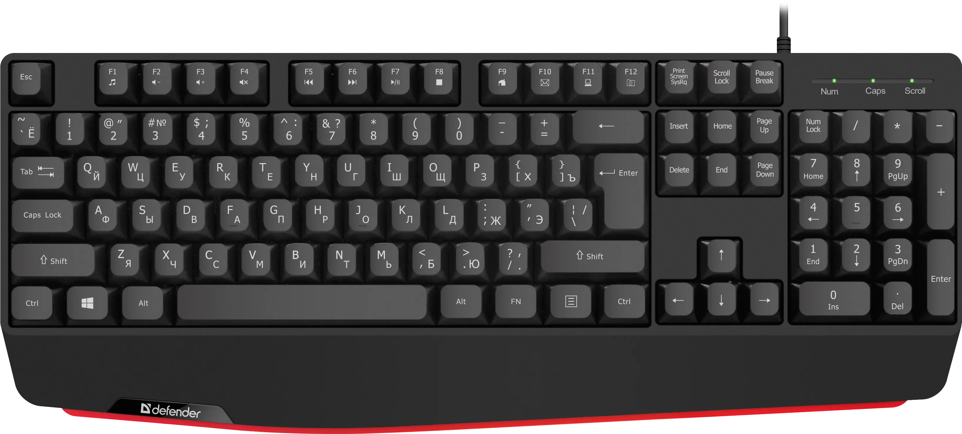 Клавиатура проводная Defender ATOM HB-546 , мембранная, USB, черный (45546)
