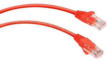 Патч-корд UTP кат.5e, 1 м, RJ45-RJ45, красный, CU, Cabeus (PC-UTP-RJ45-Cat.5e-1m-RD)