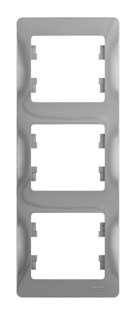 Рамка Systeme Electric GLOSSA, вертикальная, 3-поста, алюминий (GSL000307)