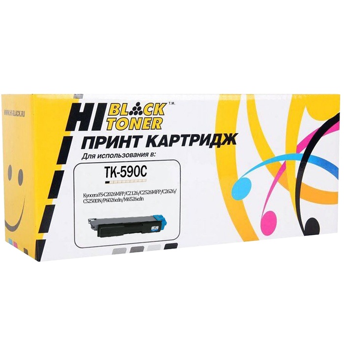 Картридж лазерный Hi-Black HB-TK-590C (TK-590C), голубой, 5000 страниц, совместимый, для Kyocera FS-C2026MFP/C2126/C2526MFP/C2626/C5250DN/P6026cdn/M6526cdn