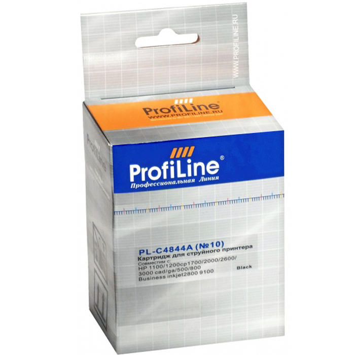 Картридж ProfiLine PL-C4844A №10 для Designjet 100/500/70/800/815/820/Business Inkjet1000/1100/1200/1700/2000/2200/2230/2250/2280/2300/2500/2600/2800/3000/Officejet9100/9110/K850, черный пигмент