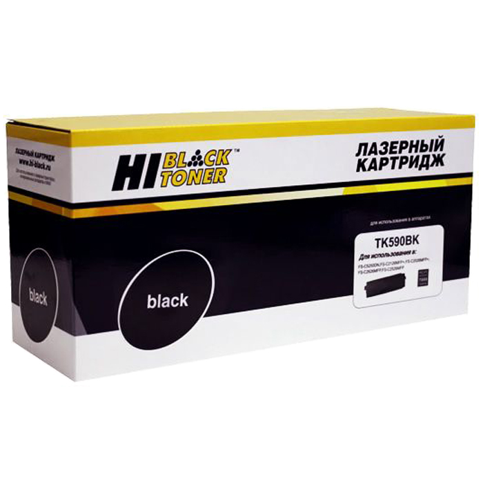 Картридж лазерный Hi-Black HB-TK-590BK (TK-590BK), черный, 7000 страниц, совместимый, для Kyocera FS-C2026MFP/ C2126/ C2526MFP/ C2626/ C5250DN/ P6026cdn/ M6526cdn