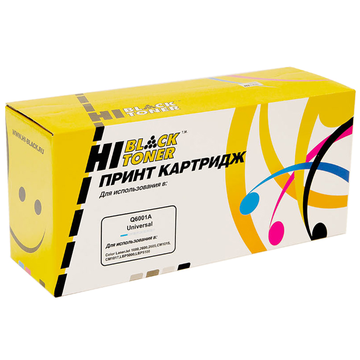 Картридж лазерный Hi-Black HB-Q6001A/707C (Q6001A), голубой, 2000 страниц, совместимый, для CLJ 1600 / 2600n / 2605 / CM1015 / CM1017