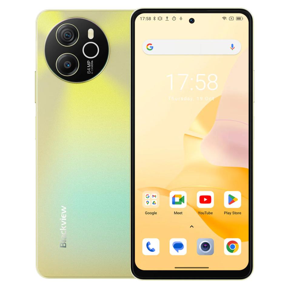 Смартфон Blackview SHARK 8, 6.8 2460x1080 IPS, MediaTek Helio G99, 8Gb RAM, 256Gb, 3G/4G, NFC, Wi-Fi, BT, 2xCam, 2-Sim, 5180 мА⋅ч, USB Type-C, Android 13, золотистый (BVSHARK8-8256GOL)