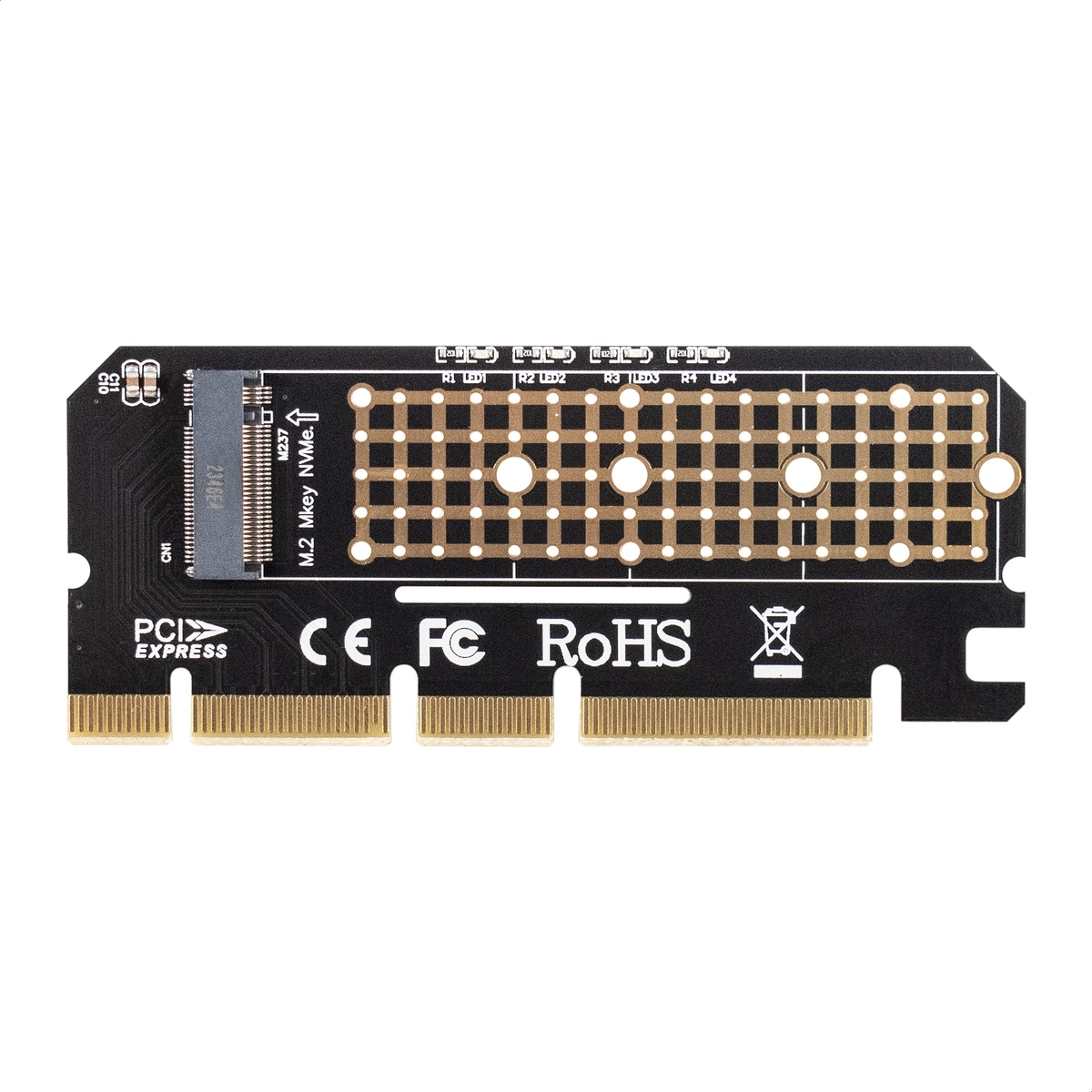 Адаптер EXEGATE EXE-529, 1xM.2 PCI-Ex16, NVMe M-Key 2230/2242/2260/2280, черный (EX283709RUS)