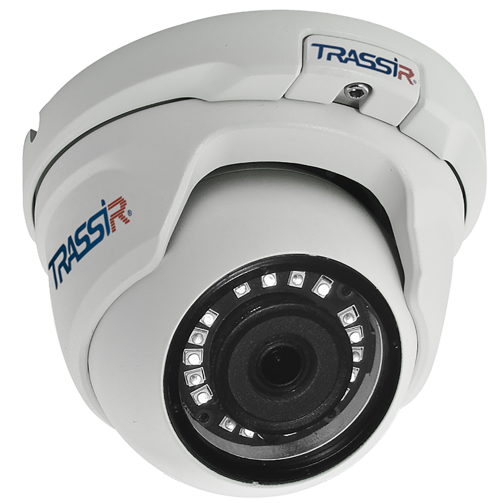 IP-камера Trassir TR-D2S5 v3 2.8 мм, уличная, купольная, 2 Мпикс, CMOS, до 1920x1080, до 25 кадров/с, ИК подсветка 25м, POE, -40 °C/+60 °C, белый (TR-D2S5 v3 2.8)