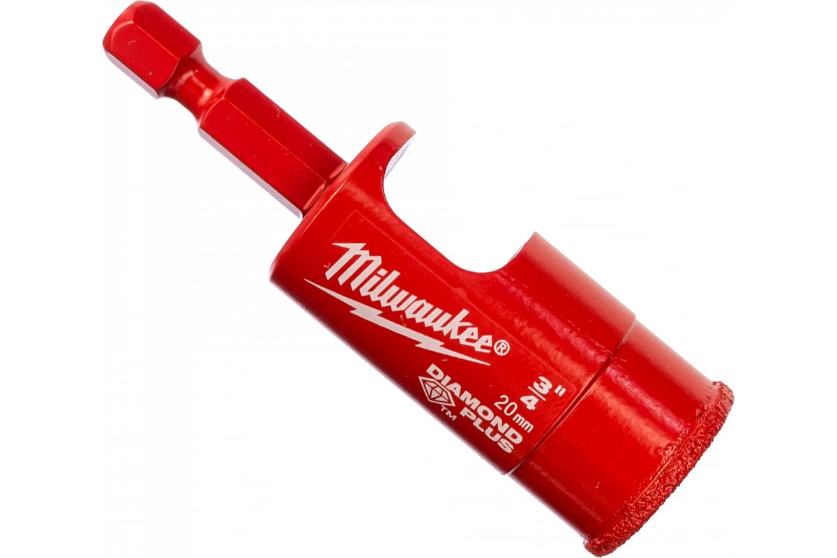 Коронка Milwaukee Diamond Plus ⌀ 2 см, хвостовик: шестигранный (1/4HEX - E), алмазная, стекло, кафель (49560515)