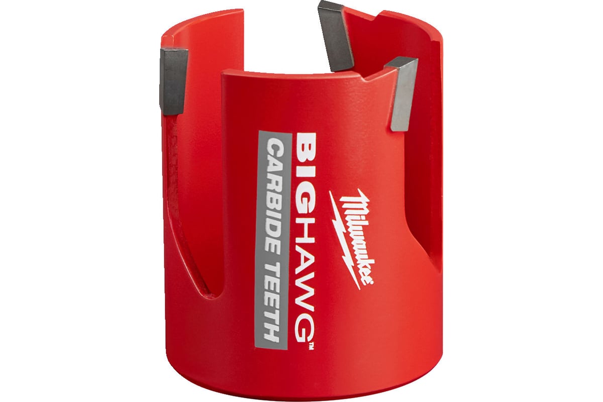 Коронка Milwaukee Big Hawg ⌀ 5.7 см, хвостовик: 5/8 дюйма, кирпича, газобетонных блоков, блоков из песчаника твердостью до 30 Н/мм², ДСП, ДВП, фанеры, МДФ средней твердости, пластика и ДСП с пластиковым покрытием (4932464927)