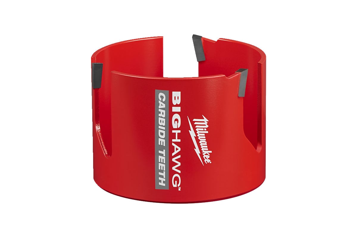 Коронка Milwaukee Big Hawg ⌀ 9.2 см, хвостовик: 5/8 дюйма, кирпича, газобетонных блоков, блоков из песчаника твердостью до 30 Н/мм², ДСП, ДВП, фанеры, МДФ средней твердости, пластика и ДСП с пластиковым покрытием (4932464933)