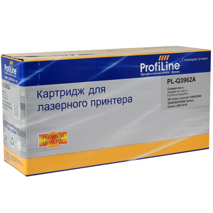 Картридж лазерный ProfiLine PL-Q3962A/C9702A/Q3972/EP-87 (Q3962A/C9702A/Q3972/EP-87), желтый, 4000 страниц, совместимый, для CLJ 1500/2500/2550/2820/2840 Series, Canon LBP-2410/LBP-5200/ImageClass MF8180C (TRH241YPFJ)